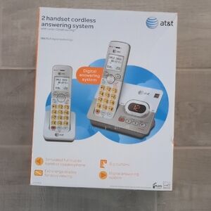 AT&T 2 Handset Cordless Phone System with Answering Machine